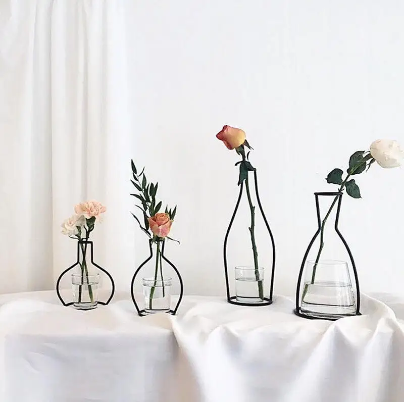Metal Air Plant Stand Flower Vase Metal Vases For Home Decor