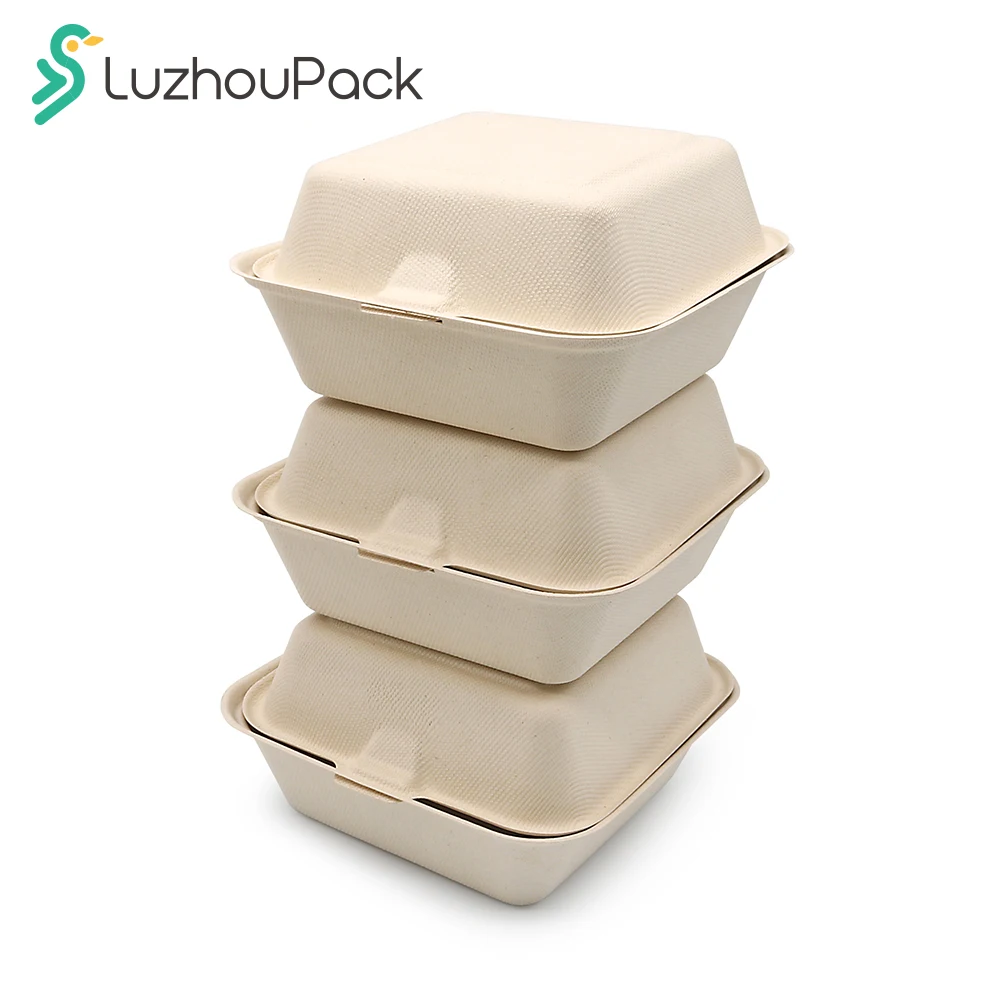LuzhouPack Customized biodegradable take away food meal packaging takeaway container