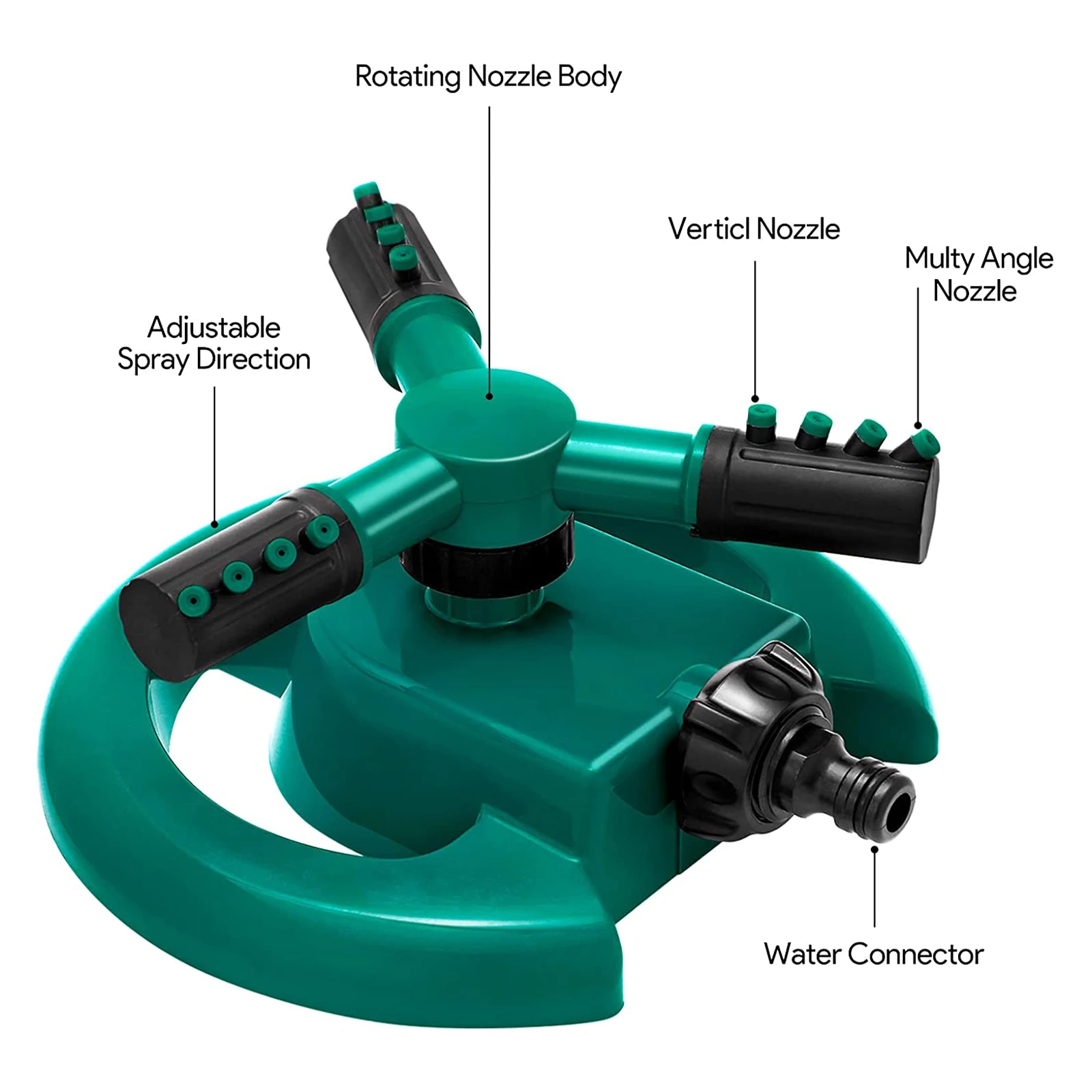 Lawn Sprinkler Automatic 360 Degree Rotating Irrigation System Yard  Lawn Garden Water Sprinkler for Garden 360