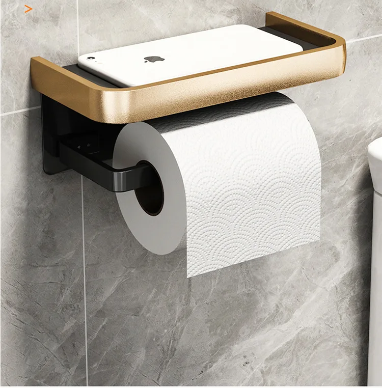 Wholesale customized paper towel box multi-function hole-free bathroom toilet paper towel holder toilet paper holder