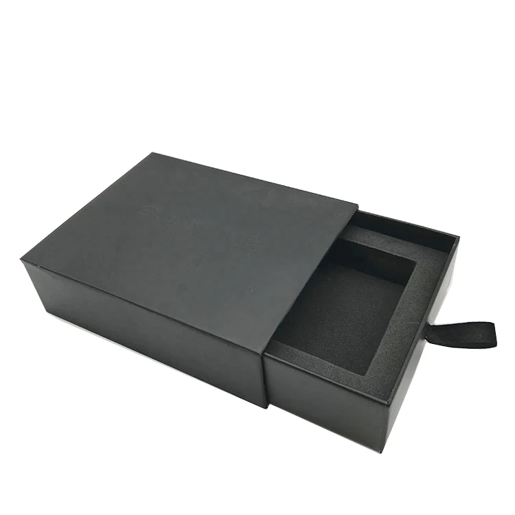 WY 1007 Hot sell black drawer box paper drawer box cardboard pull out box