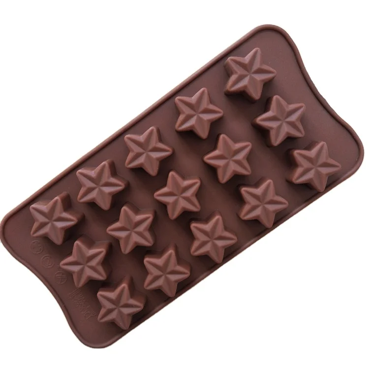 15 Cavities Heart/Star/ Round/ Flower/ Donut Multi Shapes Ice Trays  Chocolate Molds  Molde De Silicone Para Chocolate