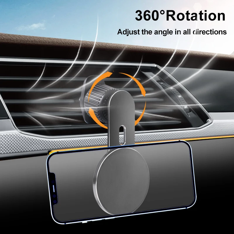 Universal aluminum alloy metal magnetic Type Mobile Air Vent mount Clip Stand Magnetic Holder Car Phone holder