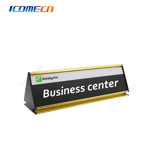 Golden nameplates,metal desk nameplate,Custom zinc alloy desk nameplate