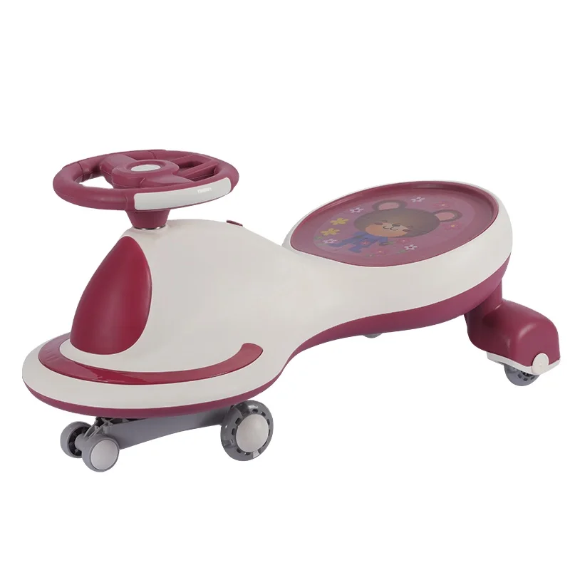 Hot selling good quality baby twist cars with light toys swing twister car toys for children kids