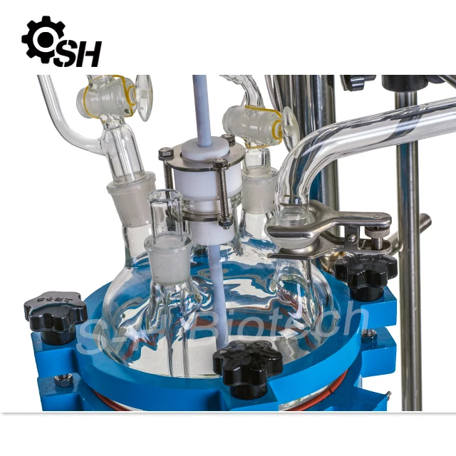 5l Laboratory Chemical Reactor Jacketed Double Layer Glass Stirred Tank Reactor