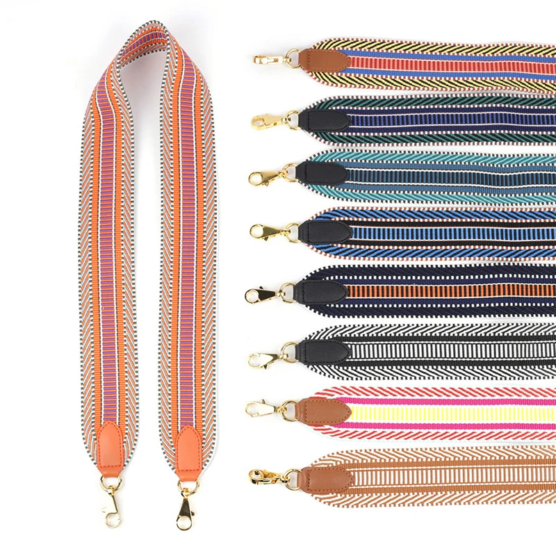 Multi Patterns Jacquard Nylon Shoulder Straps Adjustable Wrist Camera Belt Crossbody Bag Straps