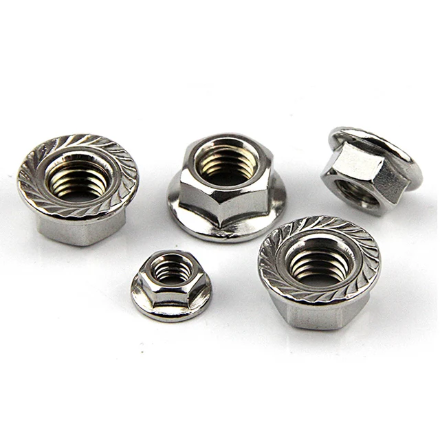 Factory customized wholesale flange nuts M8 M12 M5 Stainless Steel 3/8 Hex Flange Nut