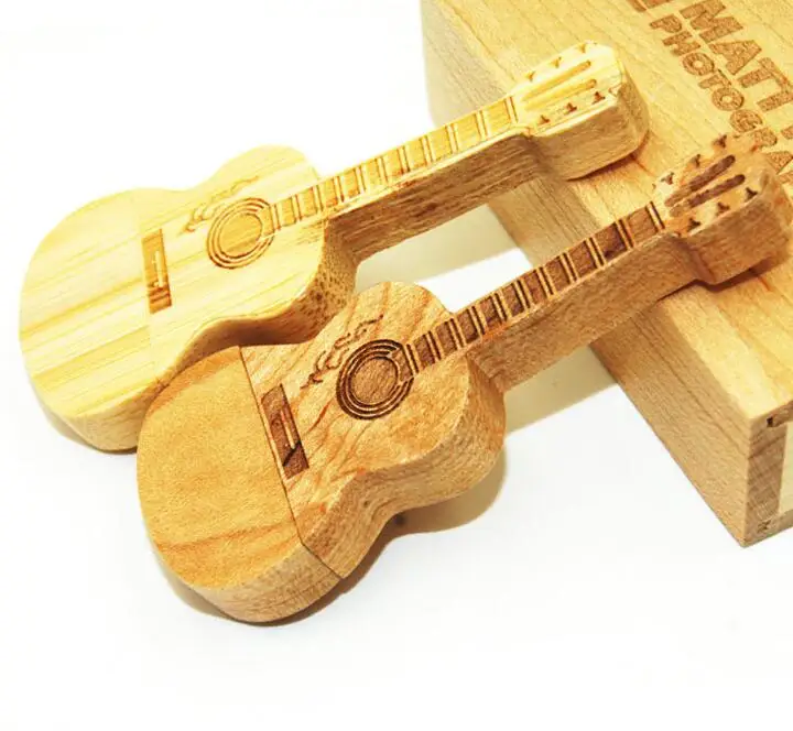 Guitar USB 128gb 64gb 32gb 16gb 8gb pendrive wooden  Cute Cartoon Musical pendrive