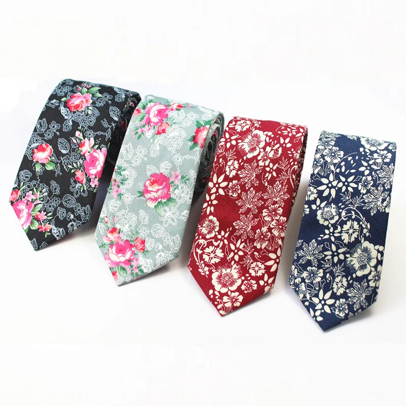 
Fashion Floral High Quality Slim Cotton Necktie 