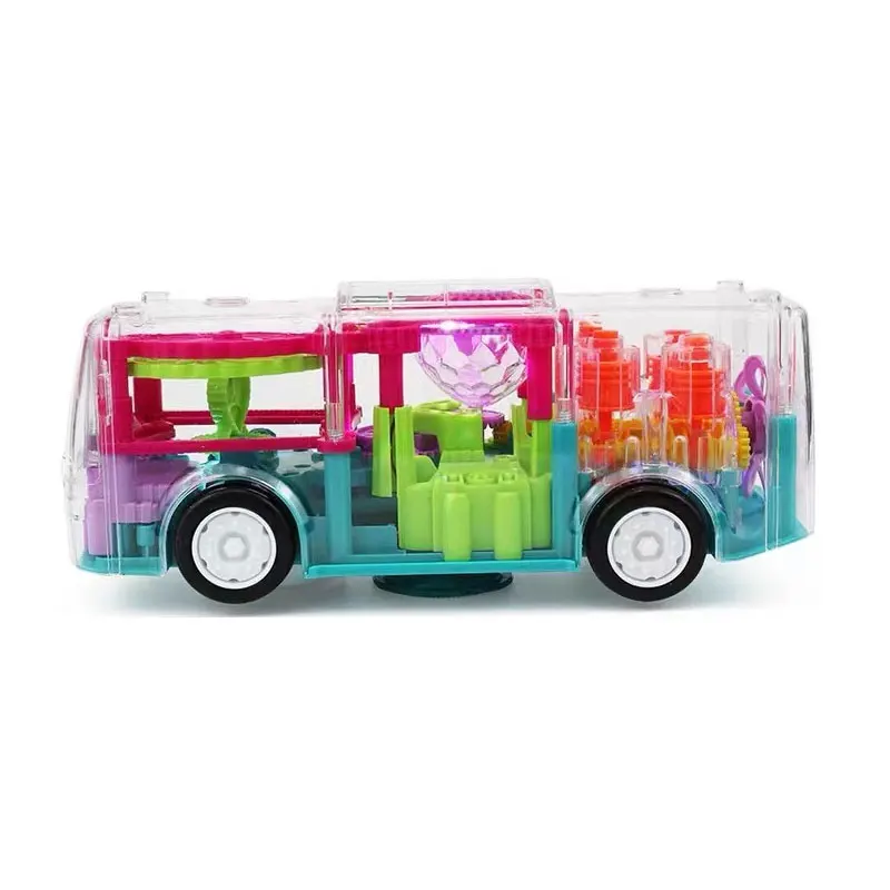 New product with music toy car flashing lights electricaB/O transparent track universal concept car toy