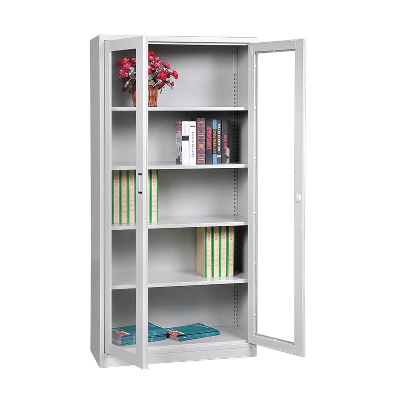 Metal Storage Cupboard File Cabinet with Glass Sliding Door Steel for Office Use Office Furniture Modern School Bag Cabinet