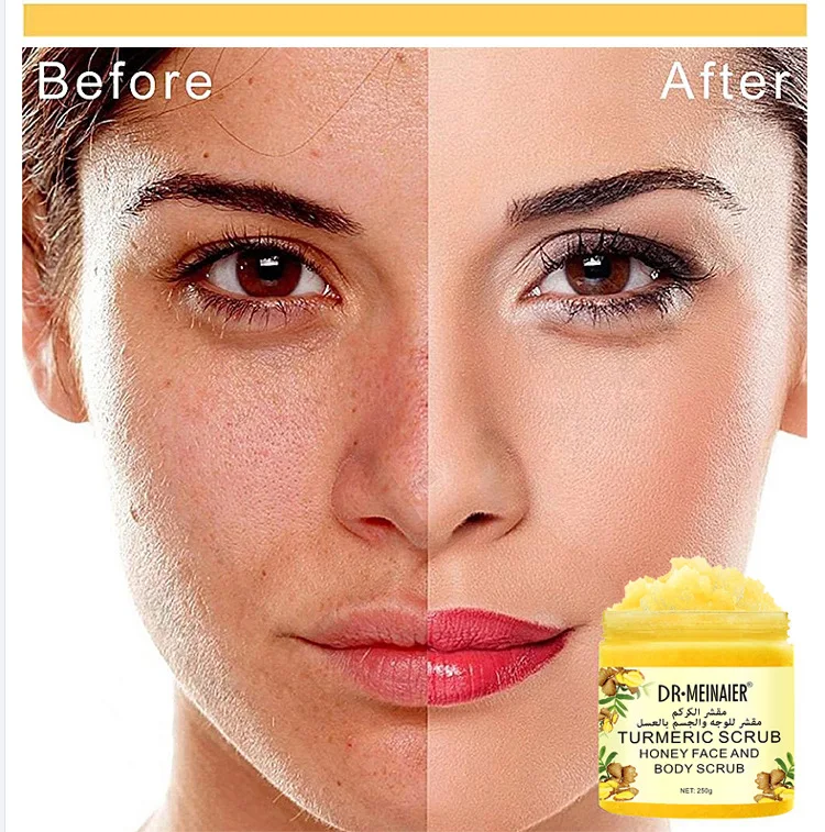 Custom Your Logo Turmeric Shea Butter Body Scrub Brightening Smooth Skin Exfoliate Foaming Vegan Sugar Cubes Body Scrub