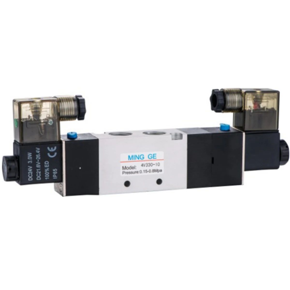 4V330-10 220V 110V 24V Air Control Solenoid Directional Valve 5/3 Way Double coil 220V /24V Pneumatic Solenoid Valve