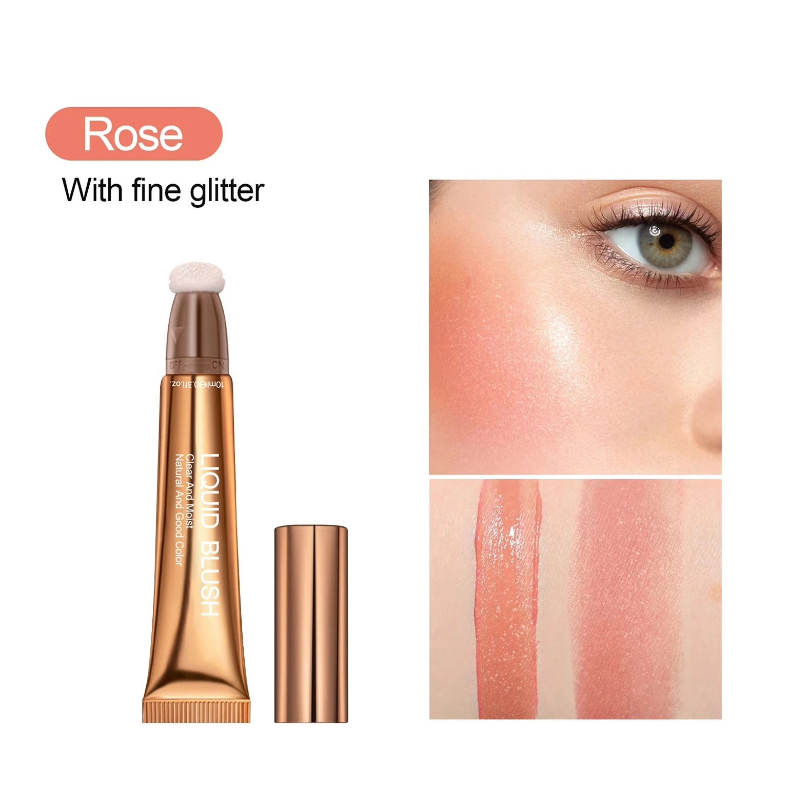 Wholesale Sponge Head Blush Liquid Highlighter Contour Bronzer Vegan Oem Cheek Suqeeze Tube Sheglam Blush Cream Liquid Makeup