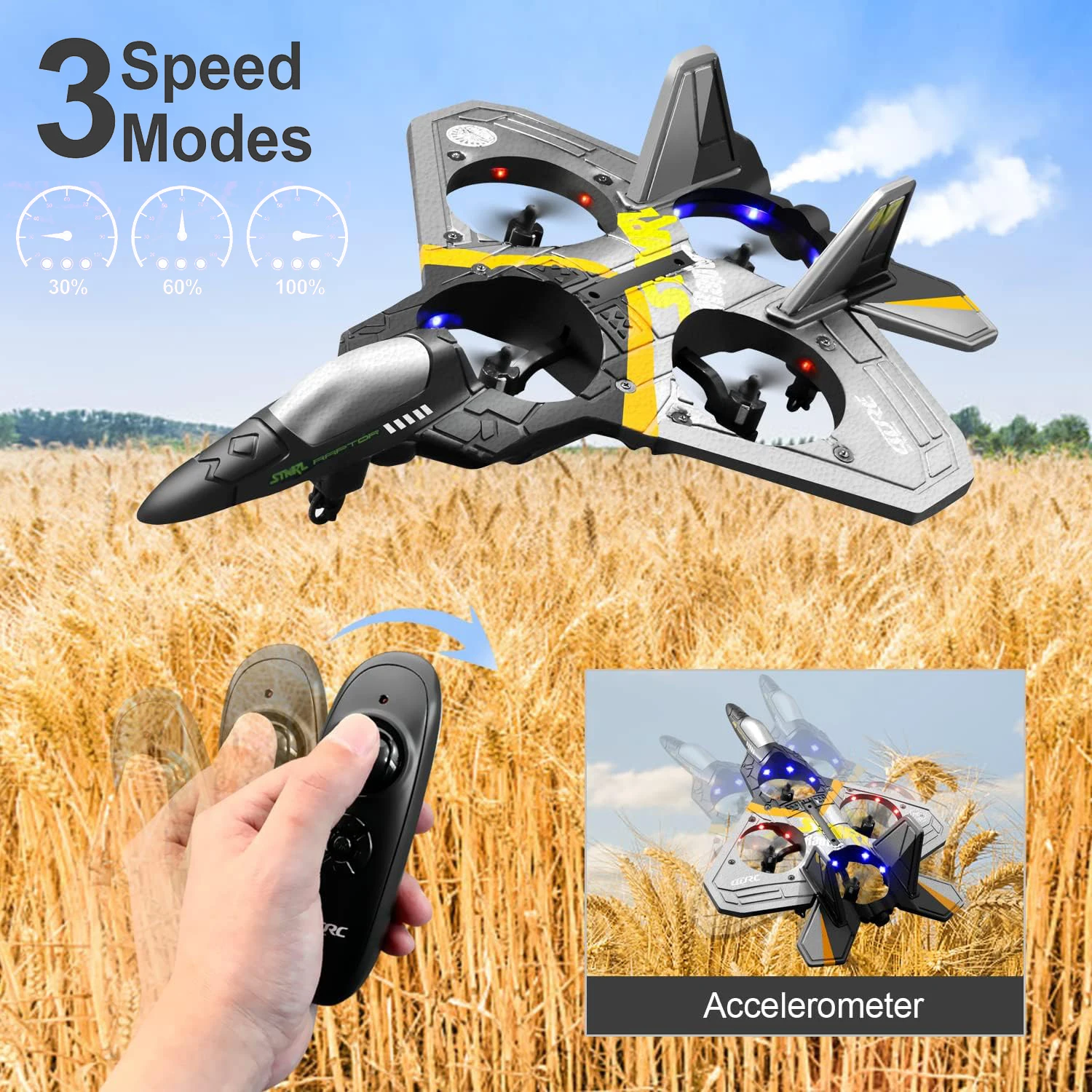 Hot V17 Rc Airplane Stunt Roll Fighter Gravity Sensing 2.4g Remote Control Epp Foam Glider Toys Rc Plane With Colorful Led Light