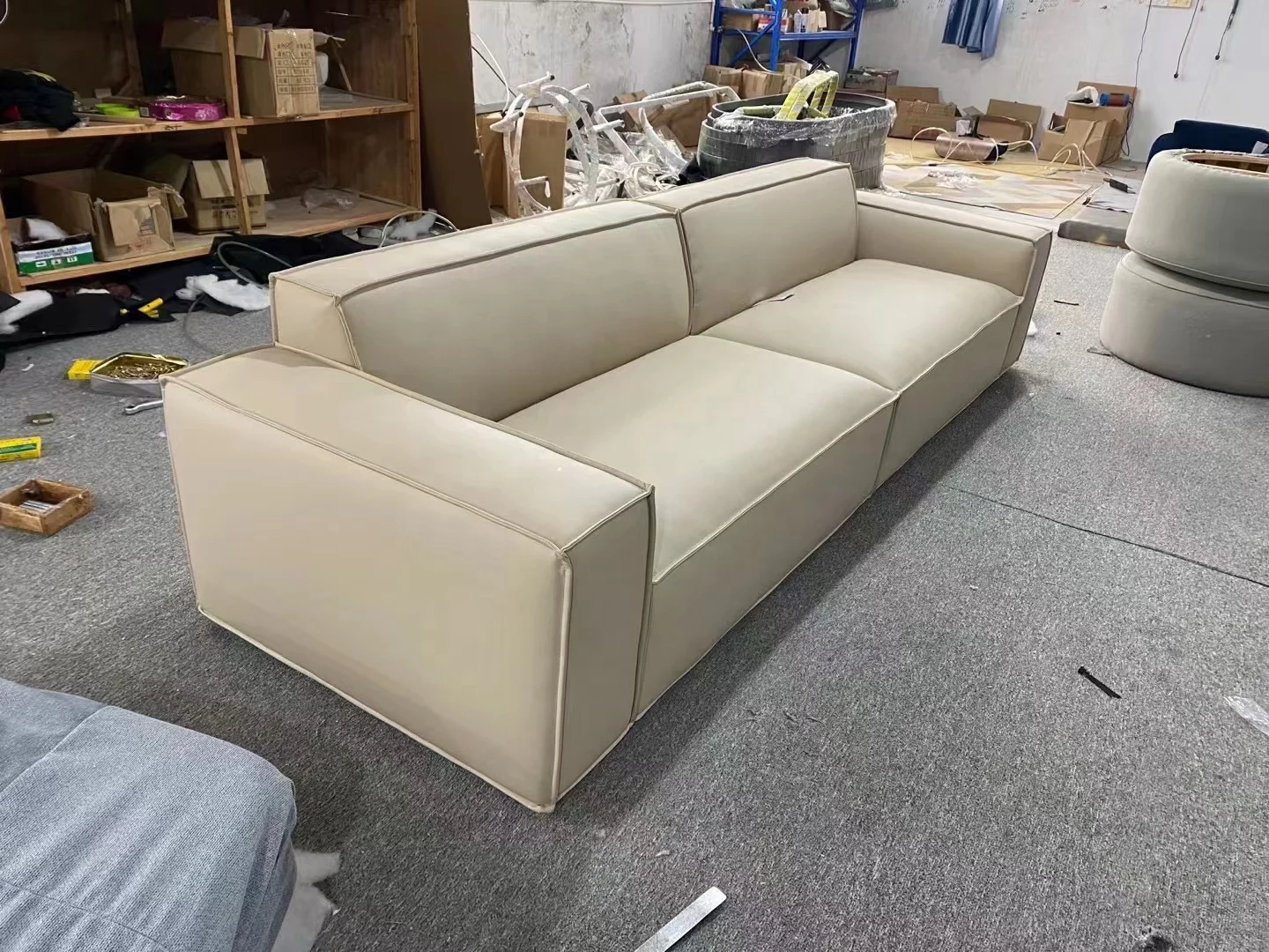 Modern cube sofa simple designer couch leather sectional sofa set for living room