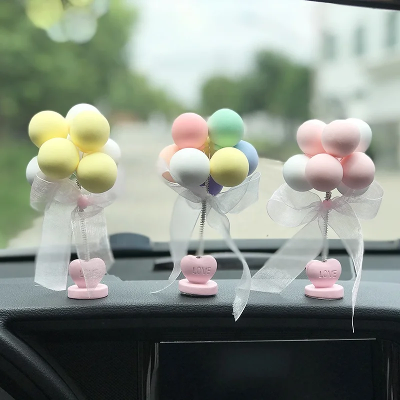 Mini Candy Color Balloons with 3M glue Vehicles Interior Accessories DIY Fairy Garden Miniature Home Decor
