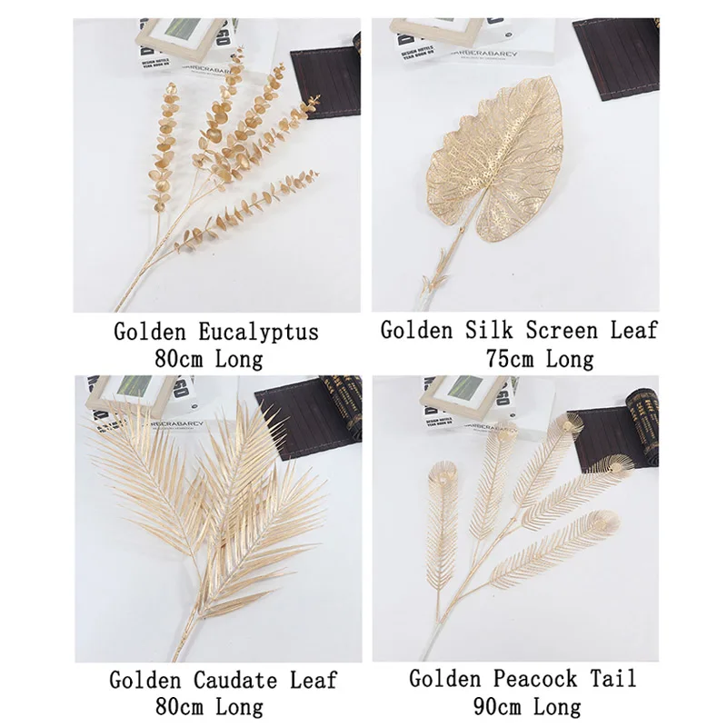 Продаются как Горячие пирожные, искусственные цветы для свадебной вечеринки, золотой цветок, пластиковые искусственные цветы ручной работы