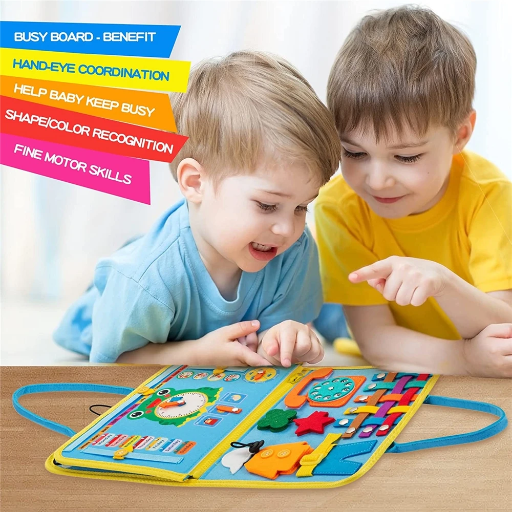 Hot selling Busy 1 2 3 4 Year Old, Sensory Activity Board Learning Toys, Travel Toys for Toddlers 1-3, Montessori Toy