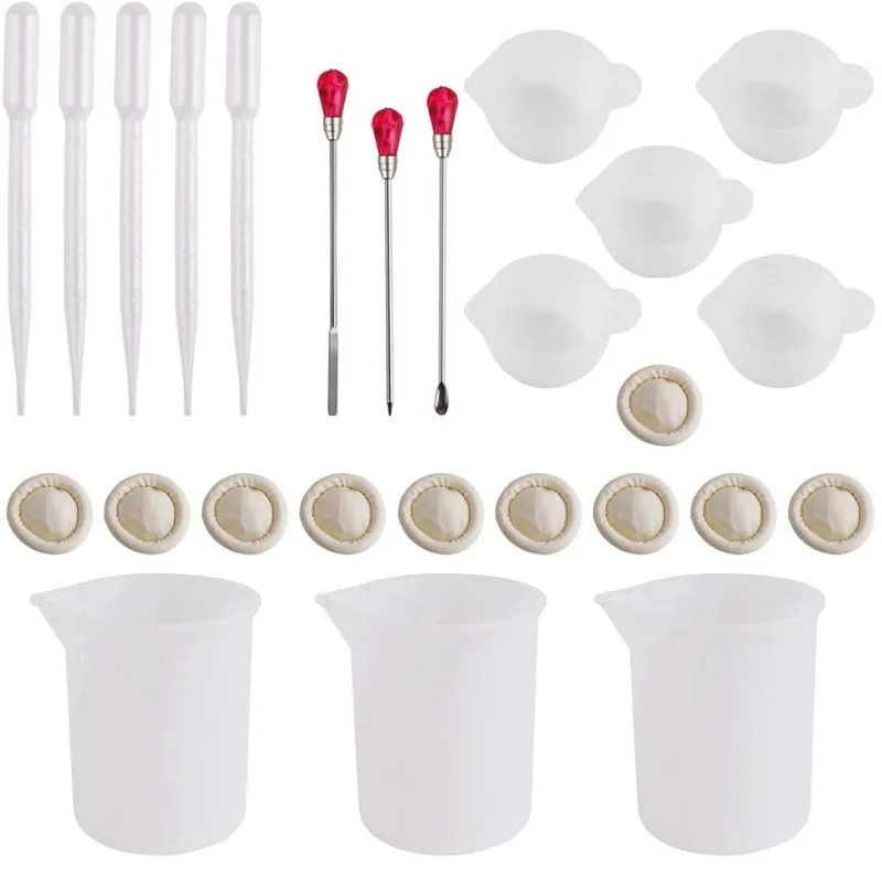 
Resin Mixing Tools Starter-Kit Hand Making DIY Resin Measuring Mixing Cups Silicone Mat Stainless Stirring Rod Tools 