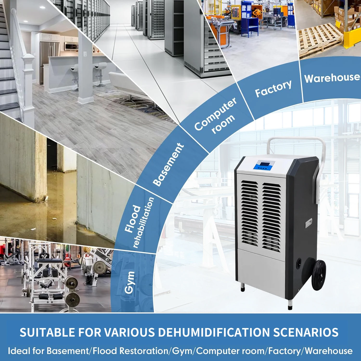 80L 90L 120L 158L Dehumidifier Industrial Commercial Water Damage Restoration Industrial Dehumidifie Machine Air Dryer