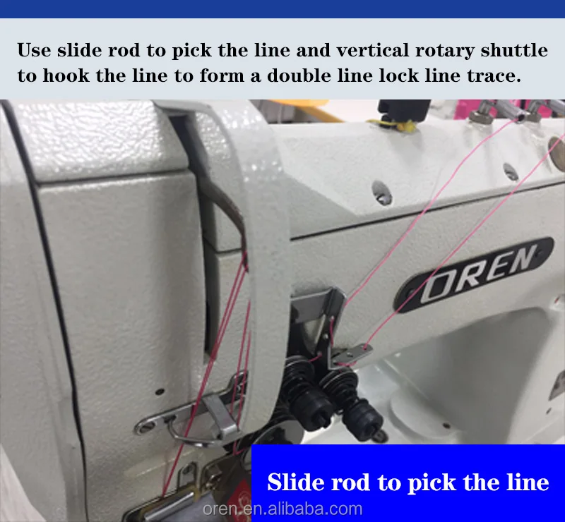 OREN cylinder type double needle leather sewing machine Large transport bag flat sewing machine RN8BL-2D
