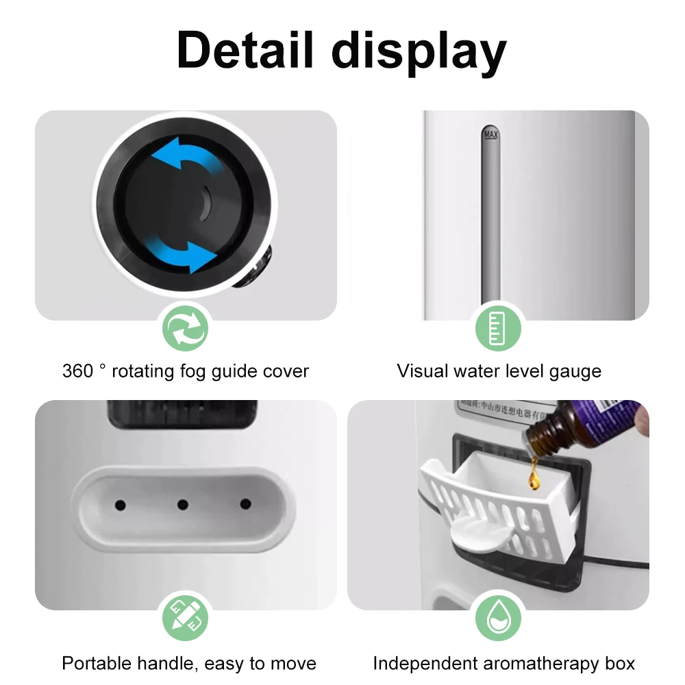 Ultrasonic humidifier appliances home cool mist humidifier oil diffuser room smart humidifiers electric mist maker 9L ultrasonic