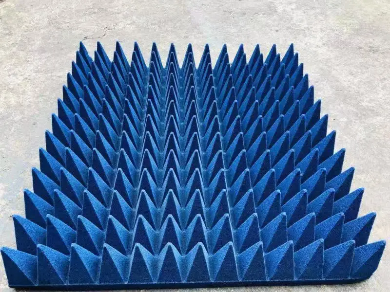 High absorption rate pyramidal soft foam absorber for electromagnetic noise suppression for radar and telecom system