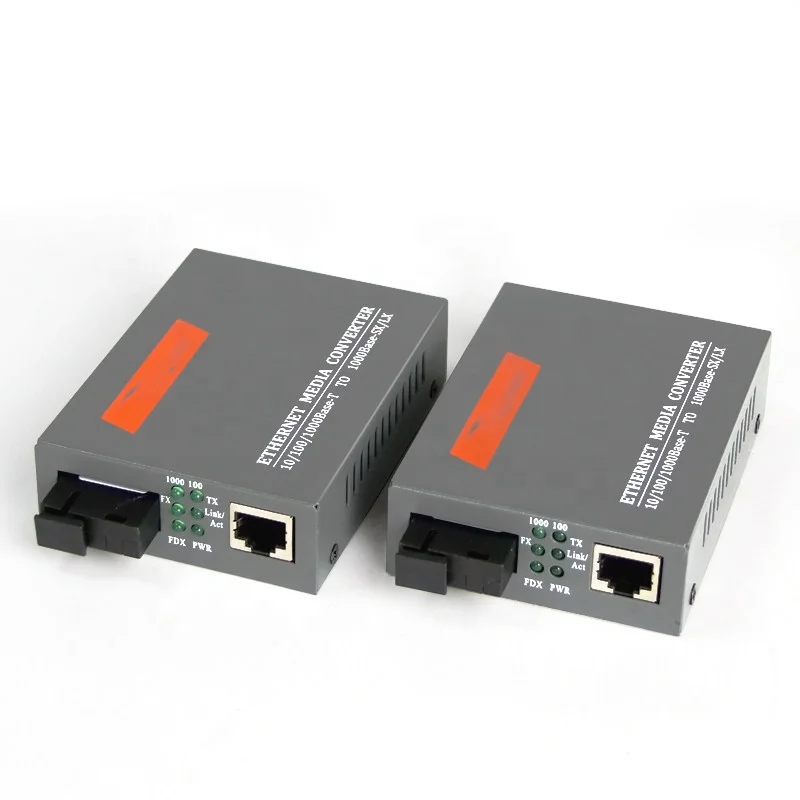 Factory price for 2 ports ethernet fiber optic media converter HTB-GS-03 10/100/1000M gigabit simplex media converter