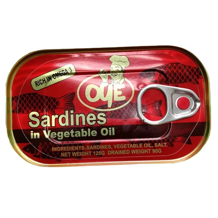 125g*50tins canned sardine fish safi in vegetable oil