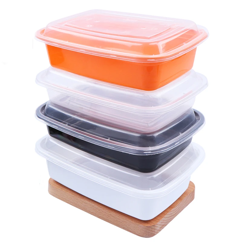 eco healthy black  plastic meal prep containers ,take away out plastik bento lunch boxes, pp disposable food containers