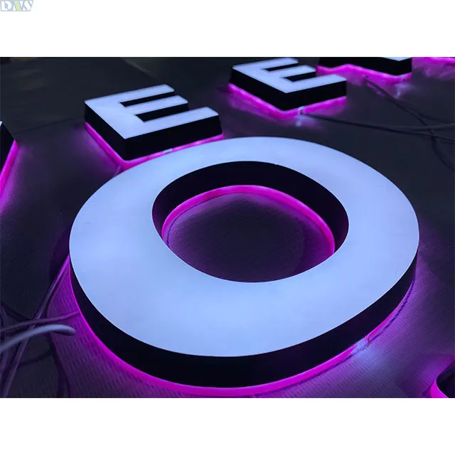 high quality sign letters outdoor sign letters acrylic 3d led letter sign pink light