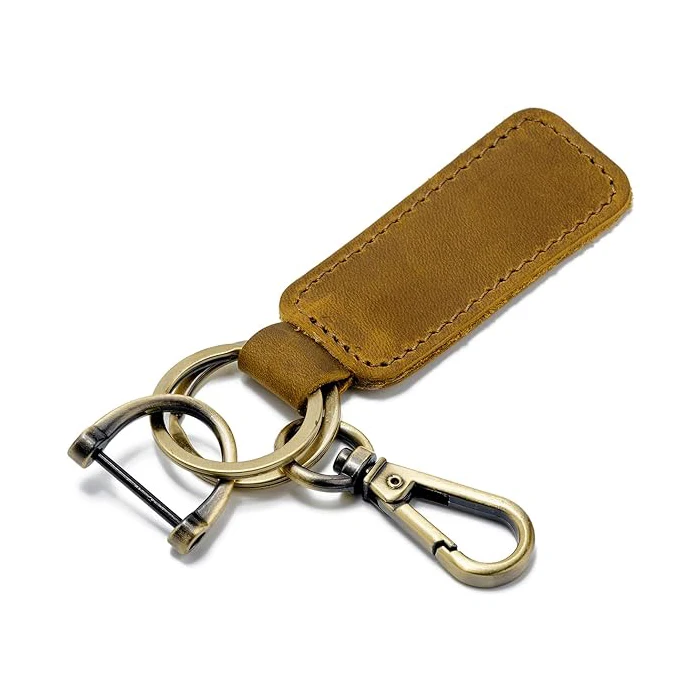 Leather Car Keychain Holder for Men and Women Universal Keys Fob Key chains Accessories with Carabiner Clip With Screw Driver