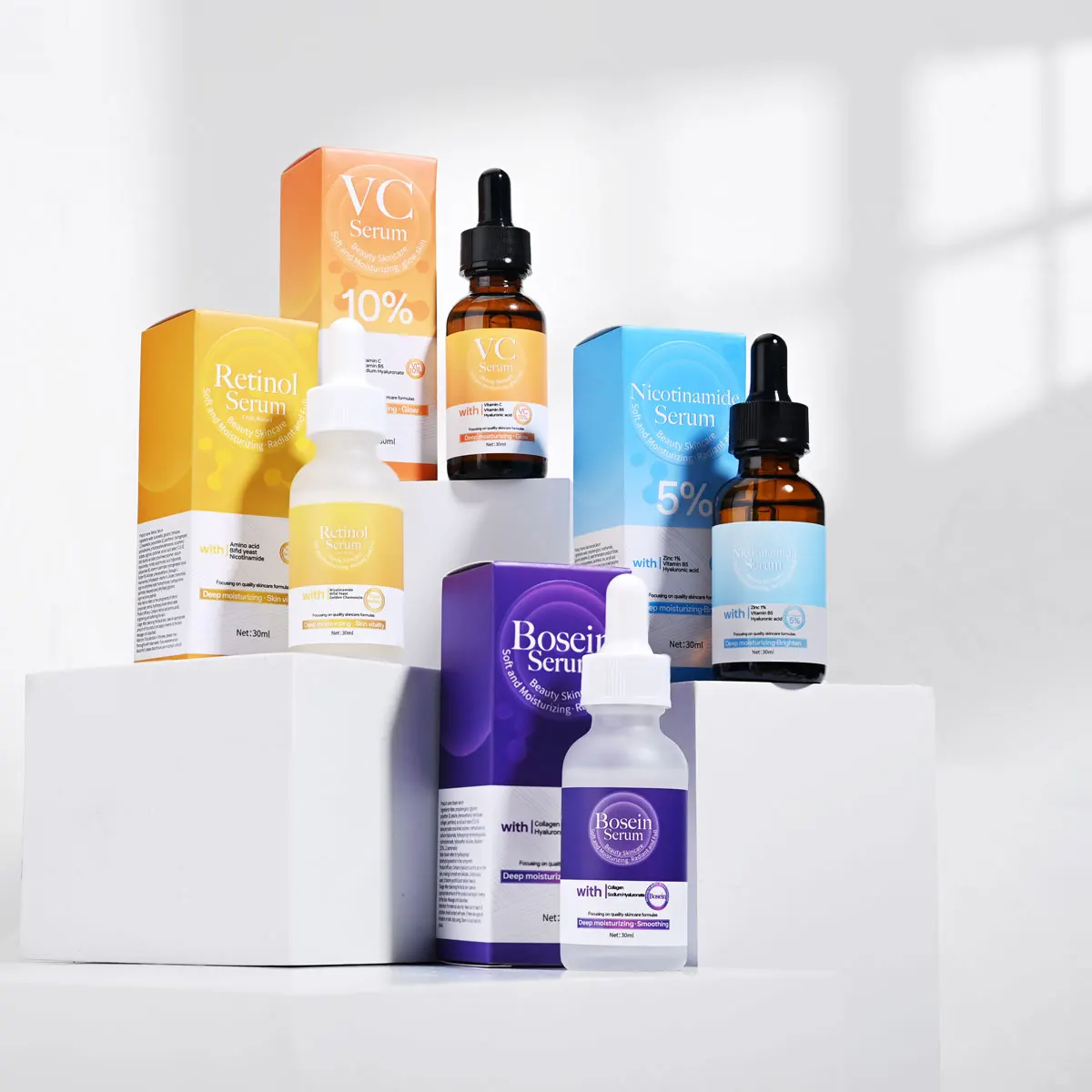 Bosein Hydrating Anti-Aging Skincare Face Tightening Collagen Serum Organic Natural Vitamin c Serum