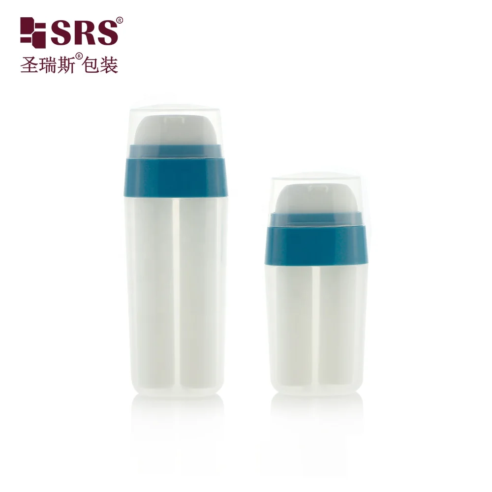 Luxury Airless Bottle 2 Dispenser Output Cosmetics Packaging Day Night Cream Dual Chamber Serum Bottle
