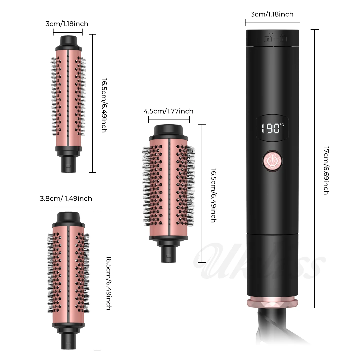 Volume electric heating round brush ceramic tourmaline ion hot curlers hair curler fast heating professional style brush