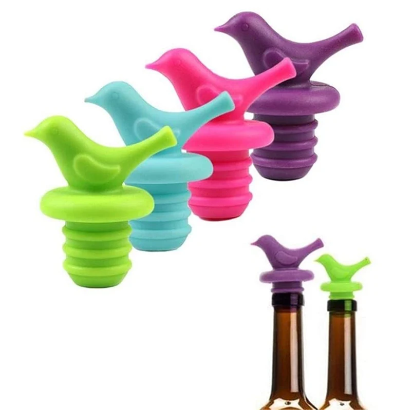 Universal Reusable Colorful Spill Proof Silicone Wine Bottle Caps