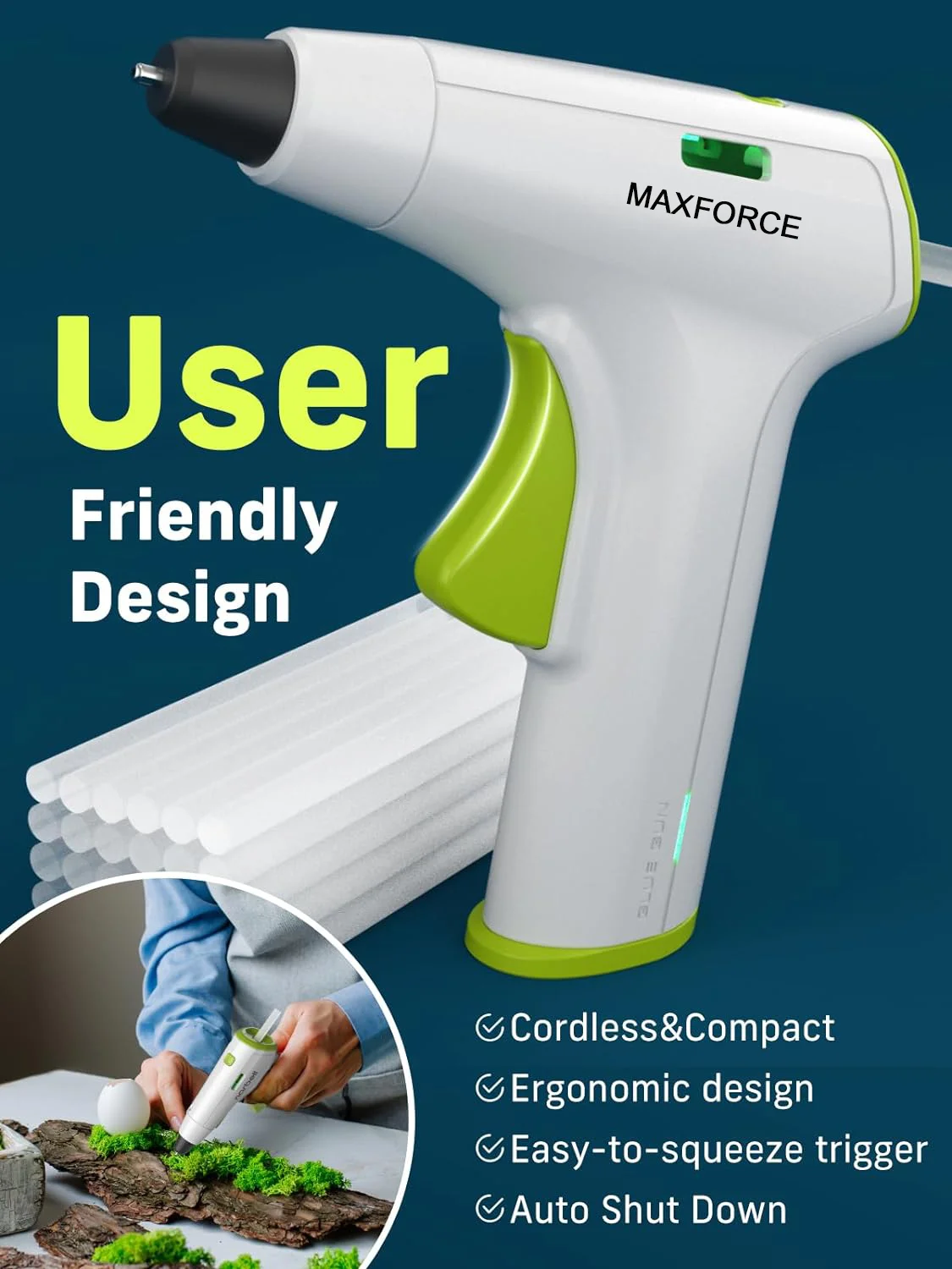 2024 Good Selling  Cordless Hot Glue Gun Professional DIY Economical Custom Mini Hot Glue Gun With Battery