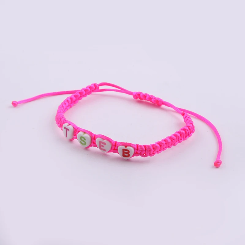 JOJO Wholesale Custom Classic Letter Initial Tseb Knitted Kids Knot Cuff Bead Bracelet from Vietnam