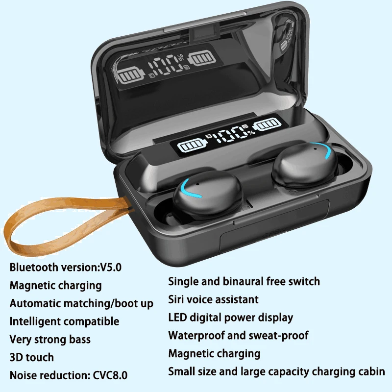 Noise cancelling earphones built-in mic headset touch control  best true wireless earbuds headphones