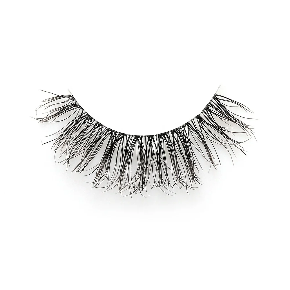 Own Brand hollow softer material 3D effect 1/3 lighter weight faux mink natural eyelash lashes wholesale hand made strip lash
