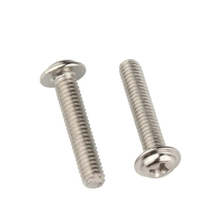 DIN 967 Nickel Plated Cross Recessed Round Head Screws With Collar Cross Recessed Pan Head Screws With Collar