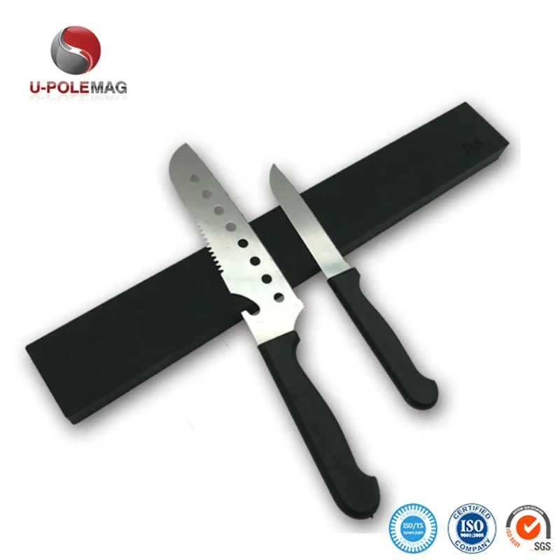 16 Inch High quality Matte Black Silicone Knife Strip With Powerful Magnetic Pull Force Magnetic Knife Holder