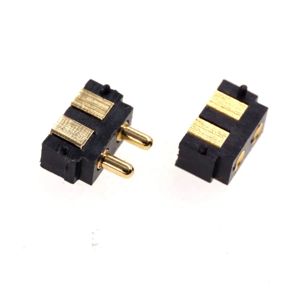 SMT Spring-Loaded Pogo Pin Connector 2 Pin 2.5 mm Grid  5.5 mm Height PCB Right Angle Surface Mount Pitch 2.5mm