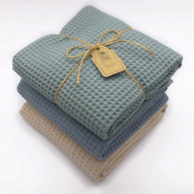 CHEER Custom personalized Super Soft Crocheted Baby Bedding Waffle linen kids Soft nursery Newborn baby blanket