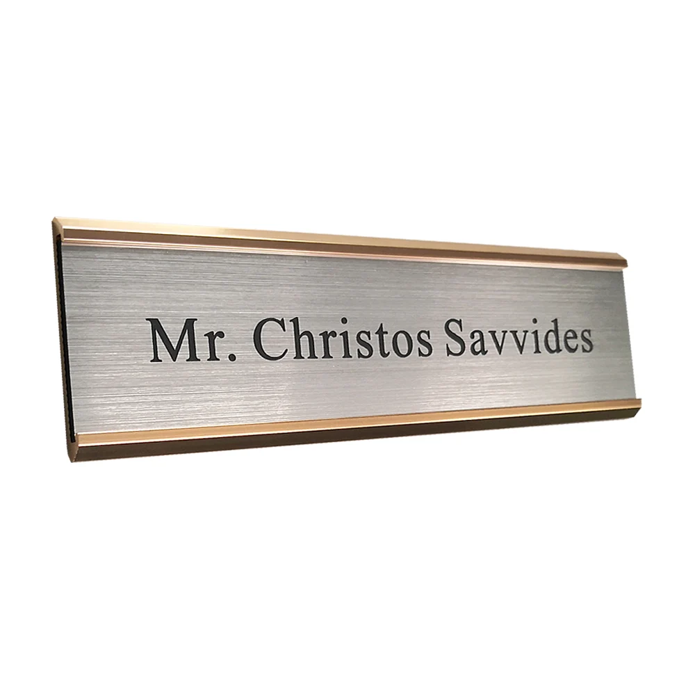 High grade U shape Advertising hanging signs Metal sign holder/wall nameplate with Ribbed