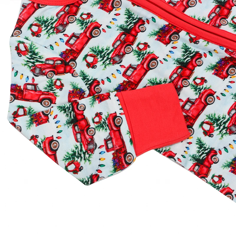 Organic christmas baby romper bamboo onesie newborn zipper sleepsuit custom jersey baby clothes sustainable baby lounge suit