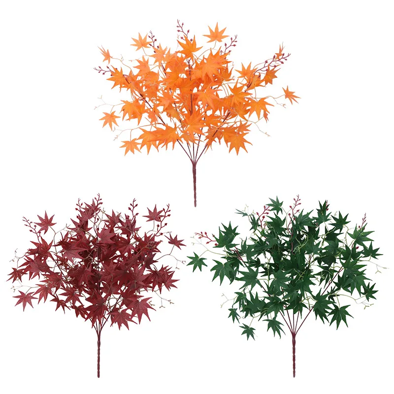 Wholesale Artificial Maple Leaves Green Plants Family Gardens Wedding Decorations