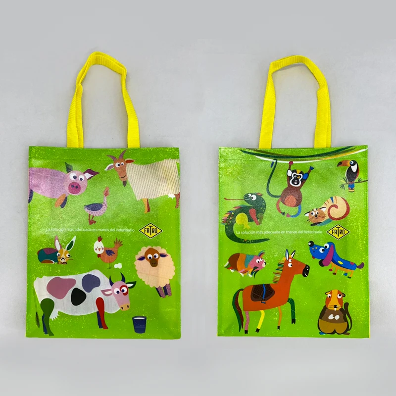 PP non woven laminated Promotions Advertising Animal Prints Pattern Woven Shopping Bag